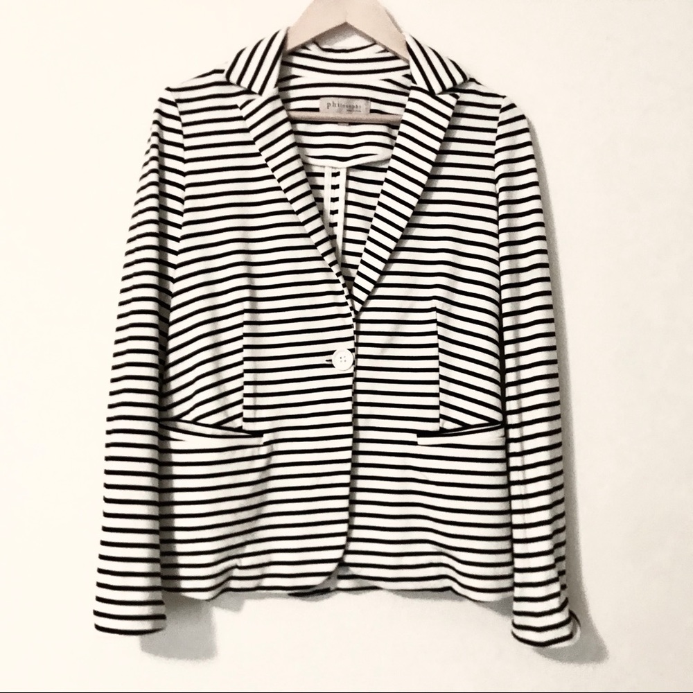 Philosophy - Nautical Striped Knit Blazer